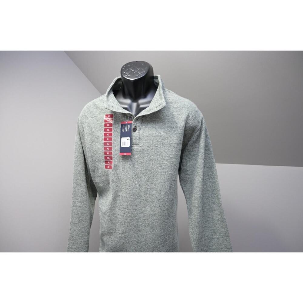 Gap Button Up Sweater Casual Marled‎ Green Pullover Mens Size XL NWT